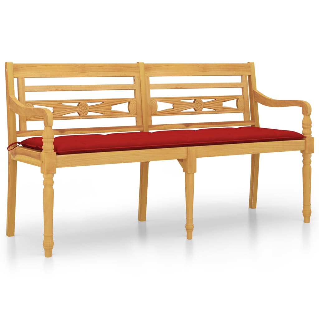 Teak Batavia Ławka ogrodowa z poduszką Drewniana ławka Ławka Wielokrotny wysięgnik vidaXL - Zdjęcie 74 z 90