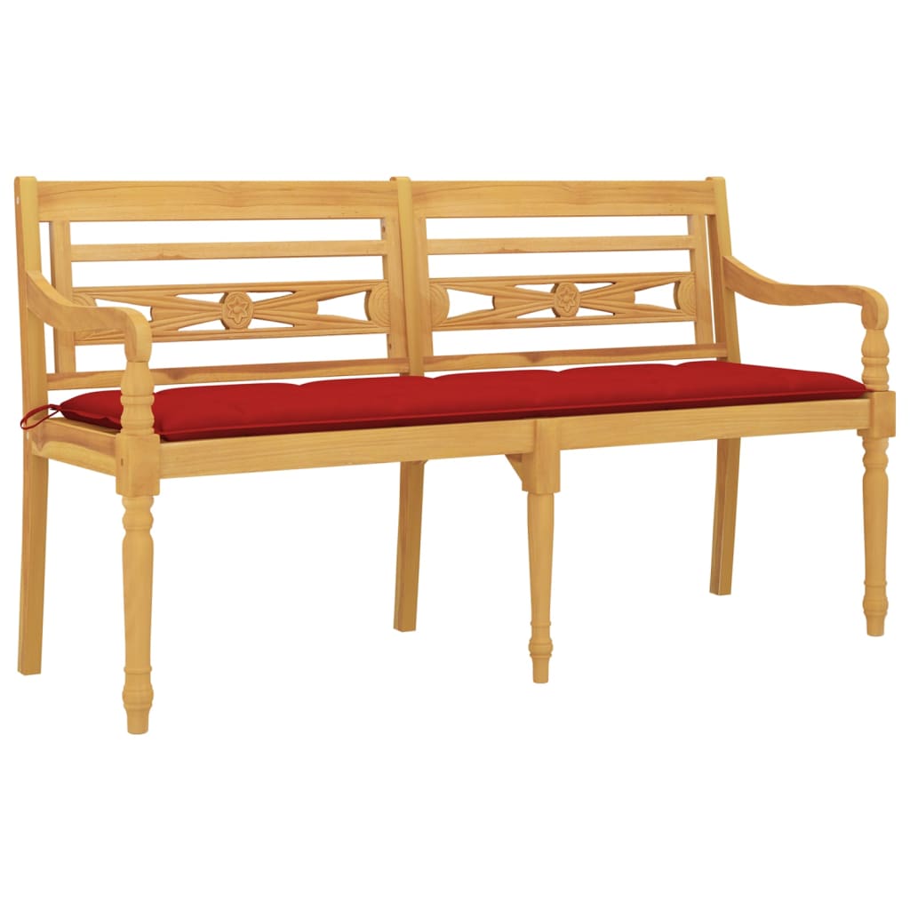 Teak Batavia Ławka ogrodowa z poduszką Drewniana ławka Ławka Wielokrotny wysięgnik vidaXL - Zdjęcie 75 z 90