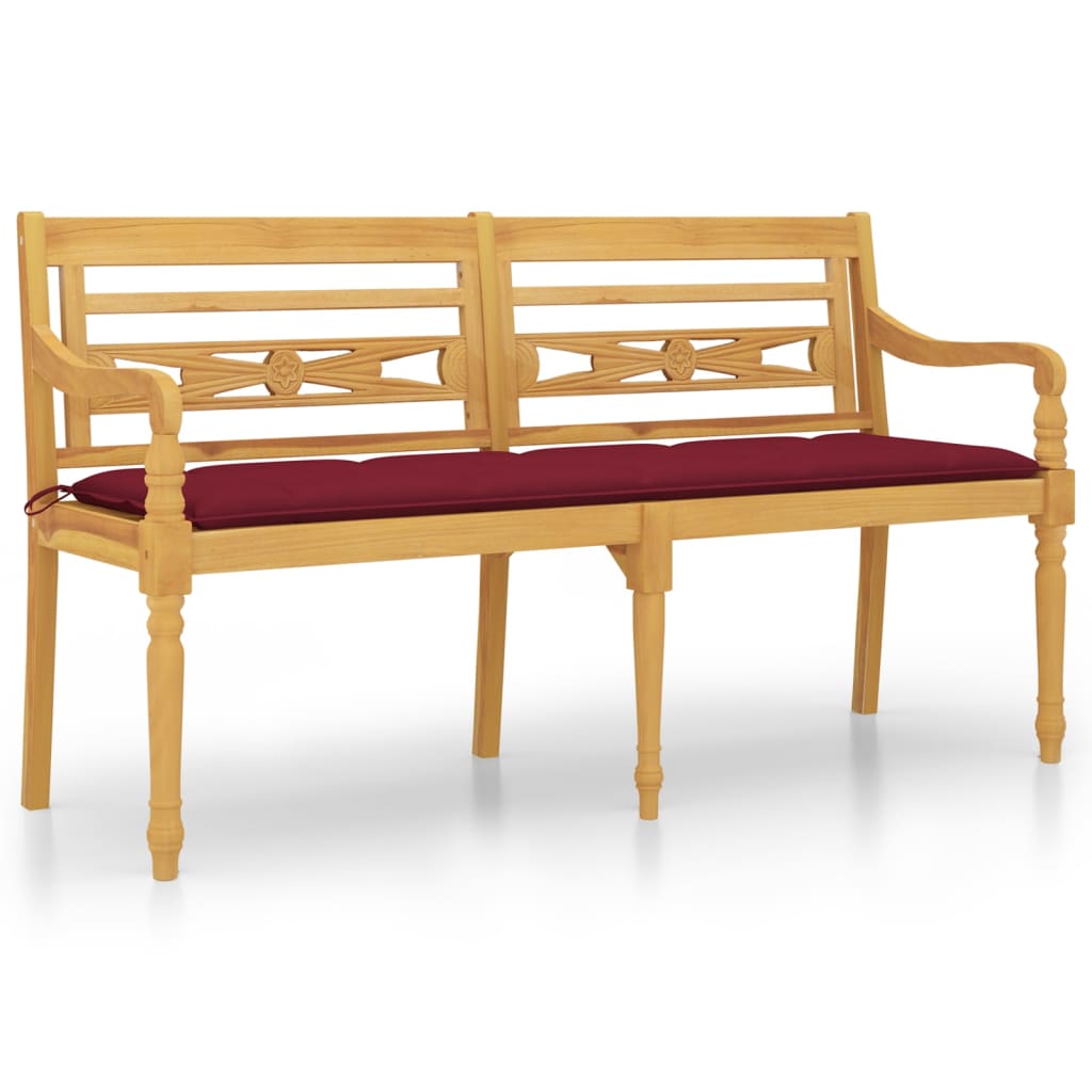 Teak Batavia Ławka ogrodowa z poduszką Drewniana ławka Ławka Wielokrotny wysięgnik vidaXL - Zdjęcie 83 z 90