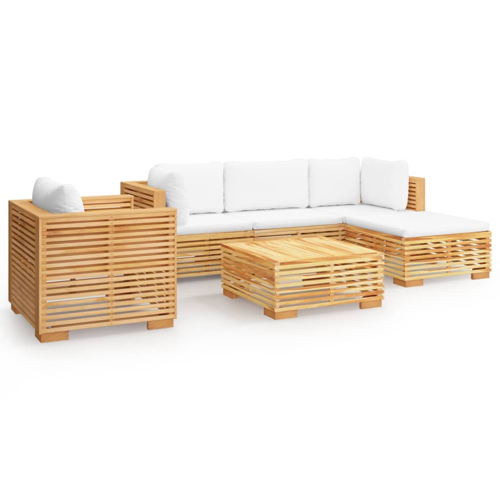 VidaXL 6 Piece Garden Lounge Set With Cushions Solid Teak Wood