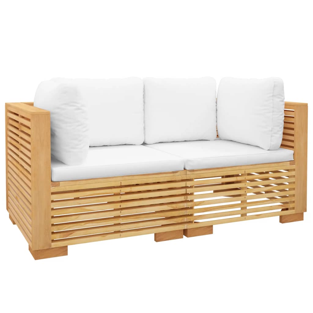Thumbnail - vidaXL Garten-Ecksofas mit Kissen 2 Stk. Massivholz Teak