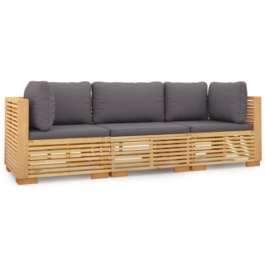 Thumbnail - vidaXL 3-tlg. Garten-Lounge-Set mit Kissen Massivholz Teak