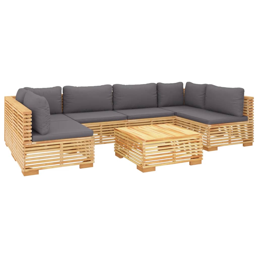 Thumbnail - vidaXL 7-tlg. Garten-Lounge-Set mit Kissen Massivholz Teak