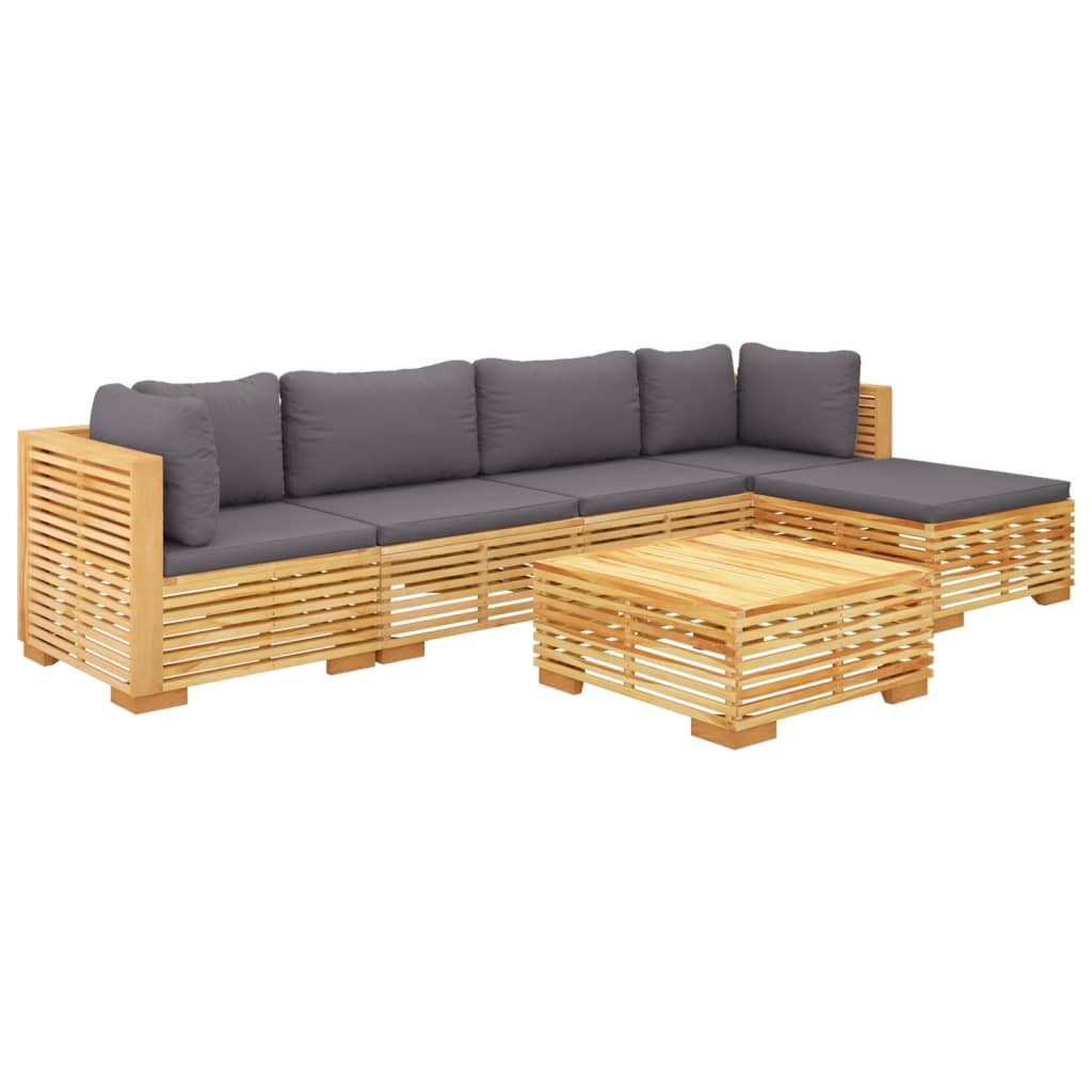 Thumbnail - vidaXL 6-tlg. Garten-Lounge-Set mit Kissen Massivholz Teak