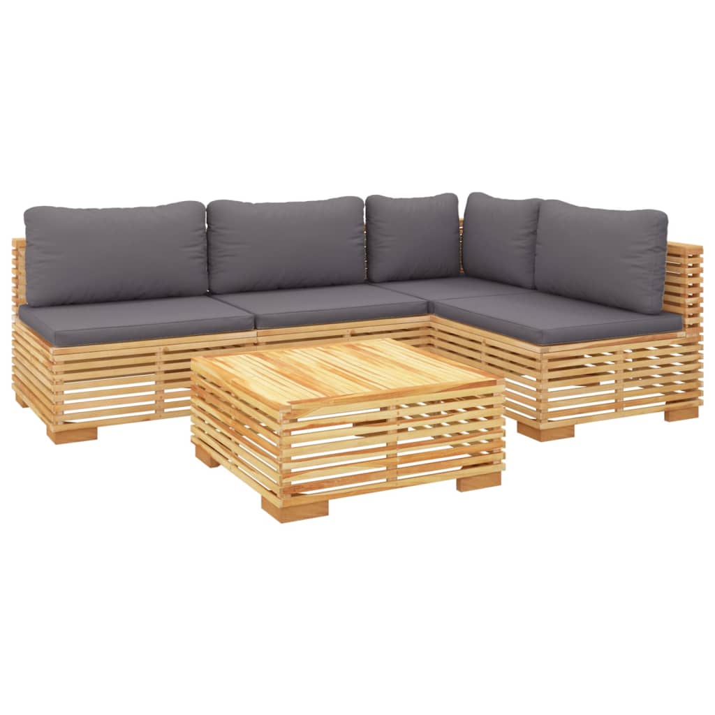 Thumbnail - vidaXL 5-tlg. Garten-Lounge-Set mit Kissen Massivholz Teak
