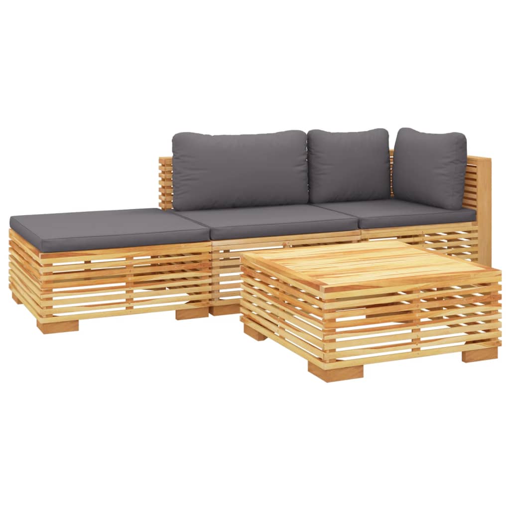 Thumbnail - vidaXL 4-tlg. Garten-Lounge-Set mit Kissen Massivholz Teak