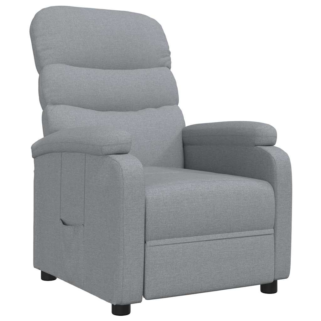 vidaXL Polohovací křeslo světle šedé textil
