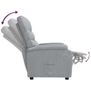 Polohovací křeslo světle šedé textil - obrázek 6
