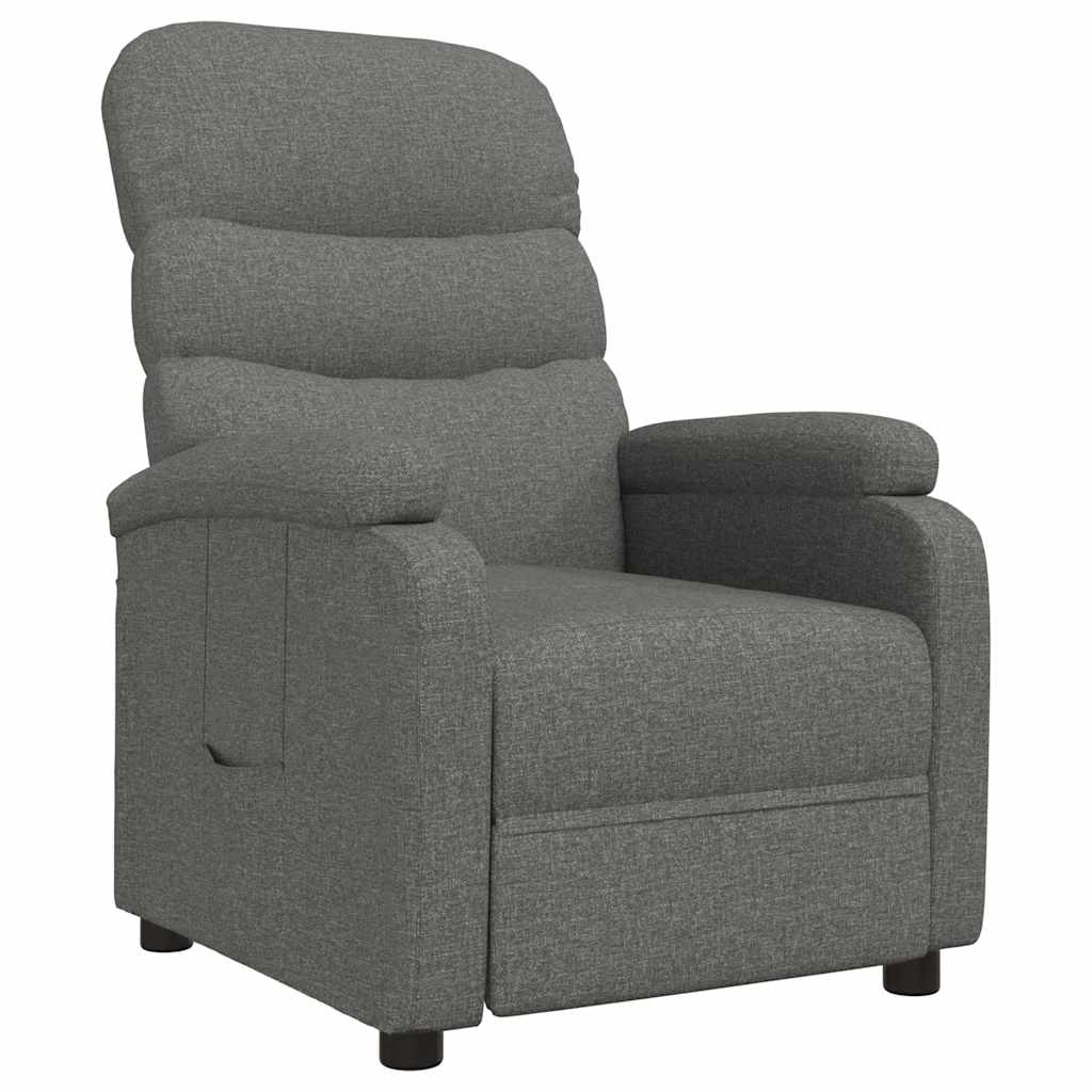 vidaXL Polohovací křeslo tmavě šedé textil