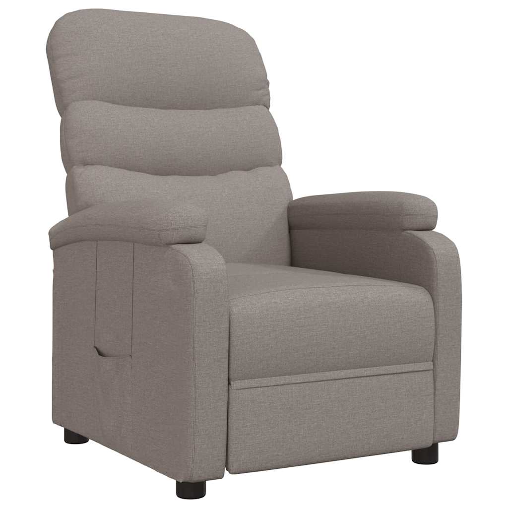 vidaXL Polohovací křeslo taupe textil