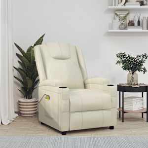 Masažni stol kremno belo umetno usnje