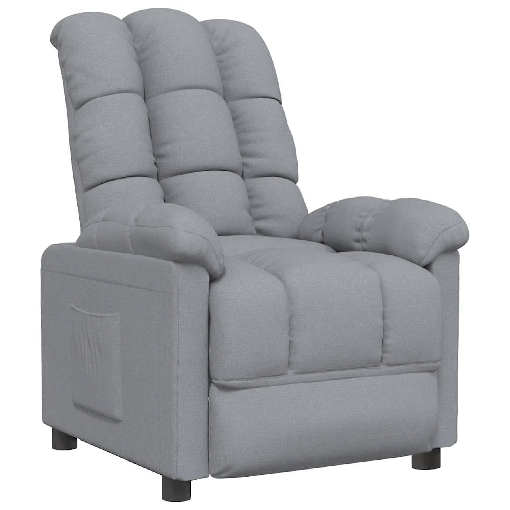 vidaXL Polohovací křeslo světle šedé textil