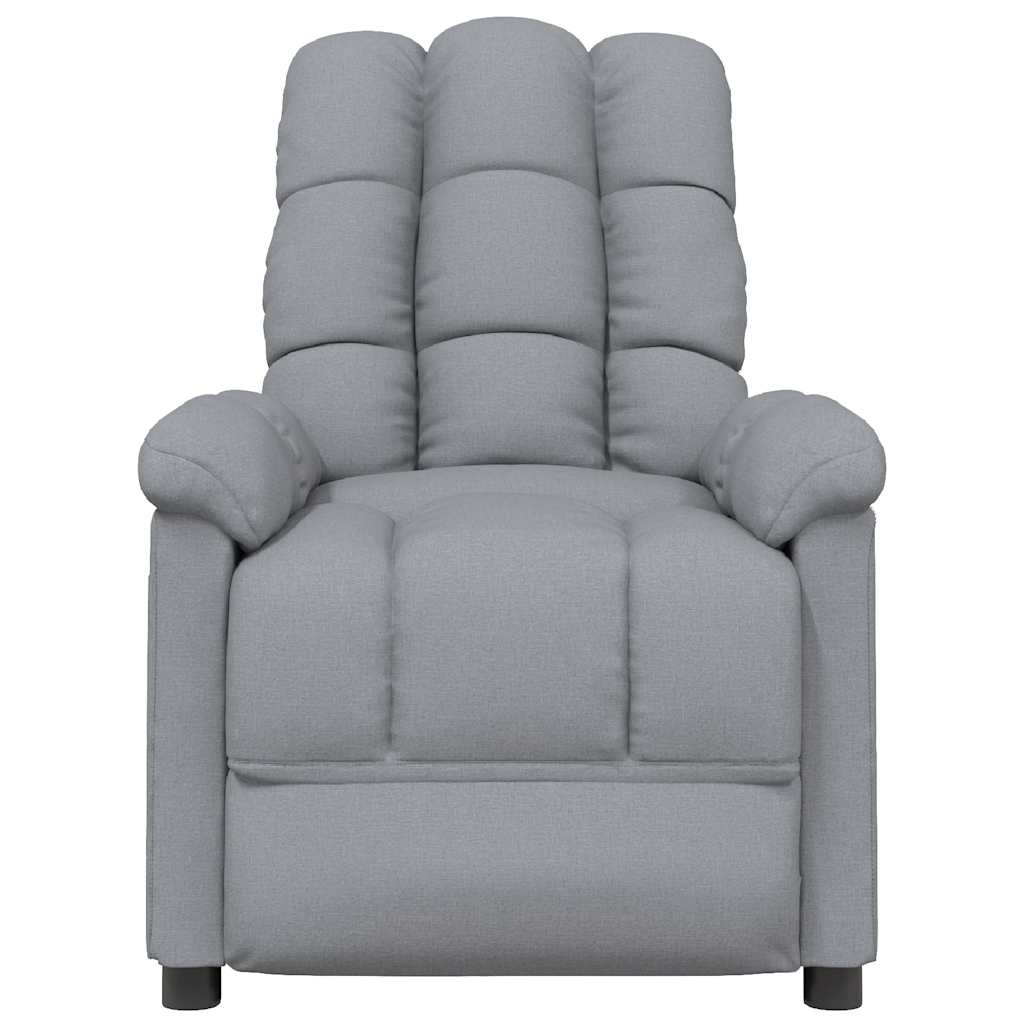 vidaXL Fauteuil verstelbaar stof lichtgrijs afbeelding