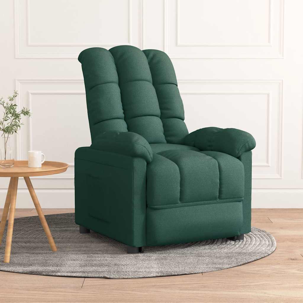 vidaXL Fotoliu rabatabil, verde închis, material textil