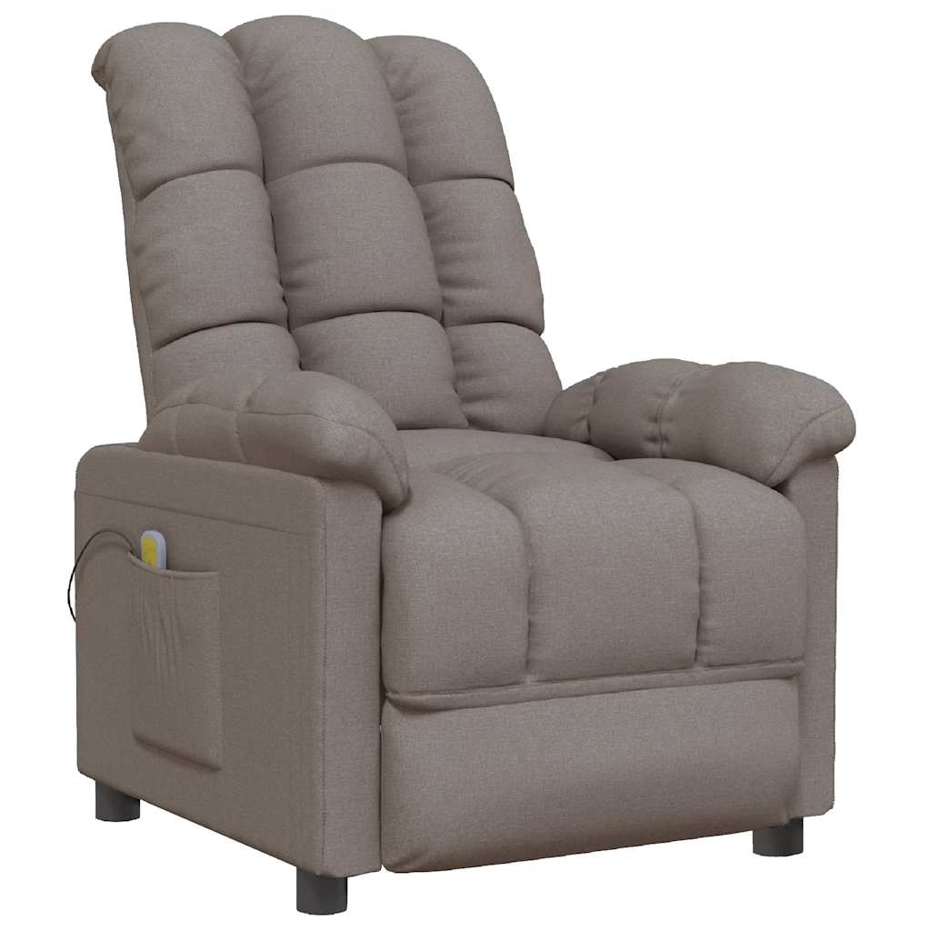 vidaXL Masážní křeslo taupe textil