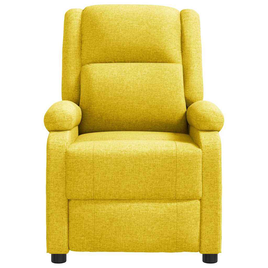 vidaXL Fauteuil verstelbaar stof geel afbeelding