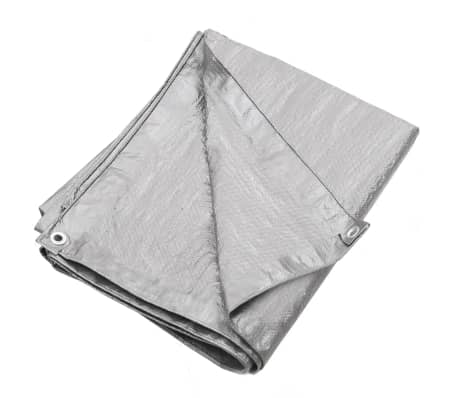 vidaXL Tentas, pilkos spalvos, 6x10m, 90g/m&sup2;, HDPE