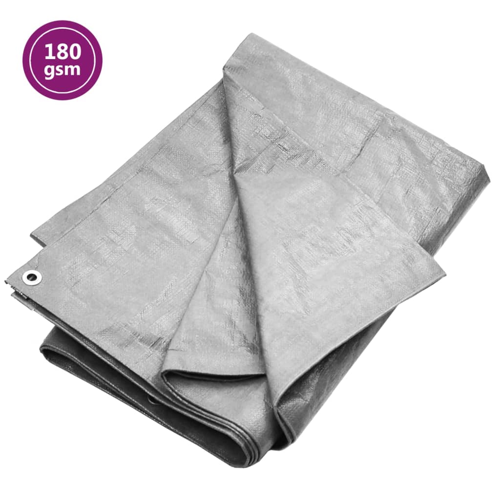 vidaXL Bâche 180 g/m² 6x10 m Gris PEHD