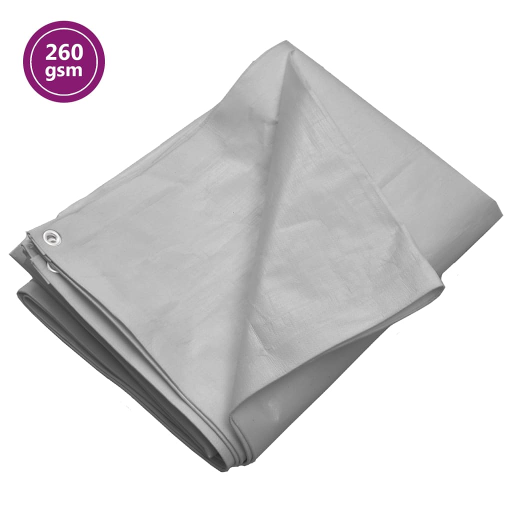 vidaXL Plachta 260 g/m² 6 x 6 m šedá HDPE
