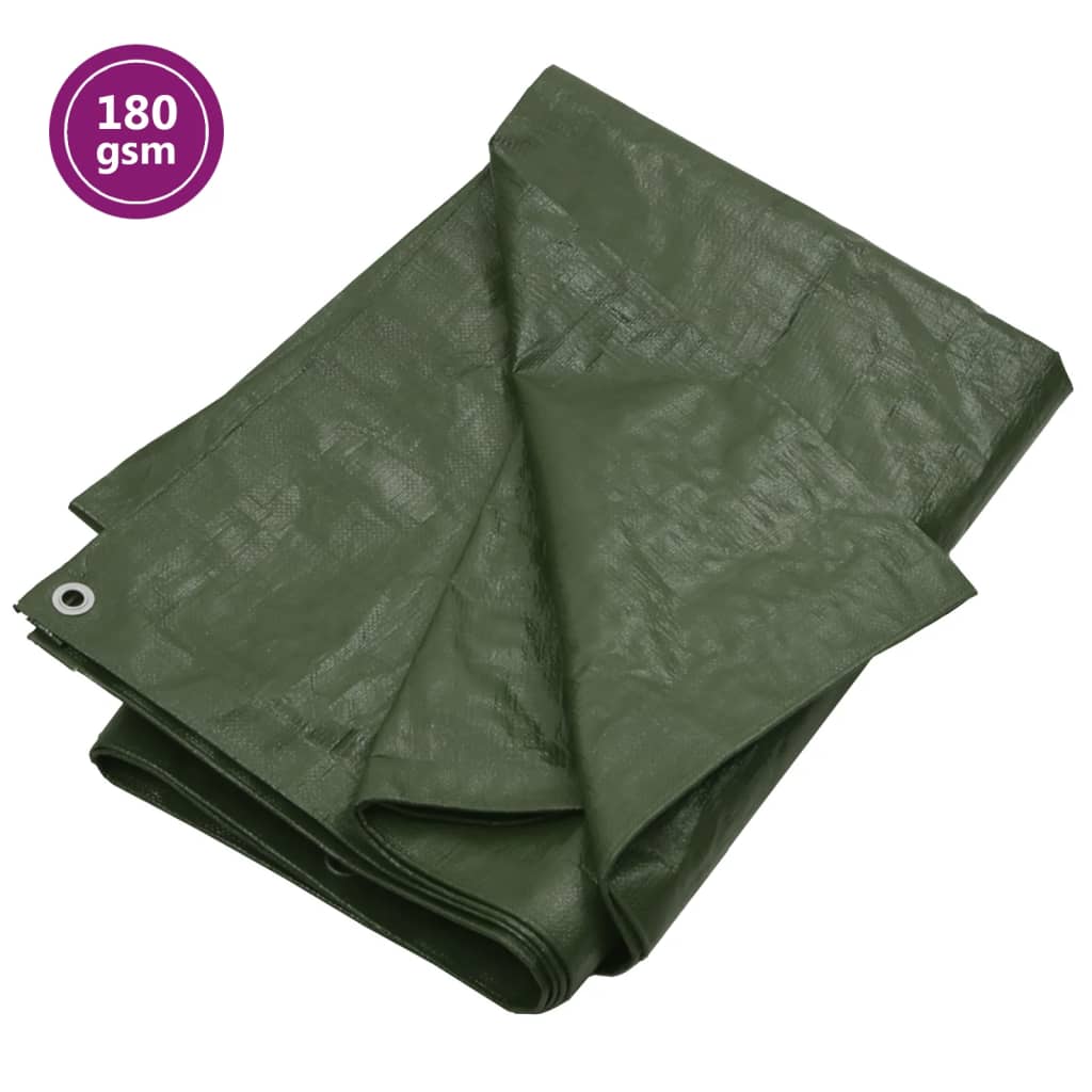 vidaXL Prelată 180 g/m², verde, 3x4 m, HDPE