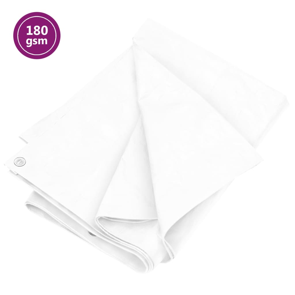 vidaXL Plachta 180 g/mÂ˛ 8 x 12 m bĂ­lĂˇ HDPE