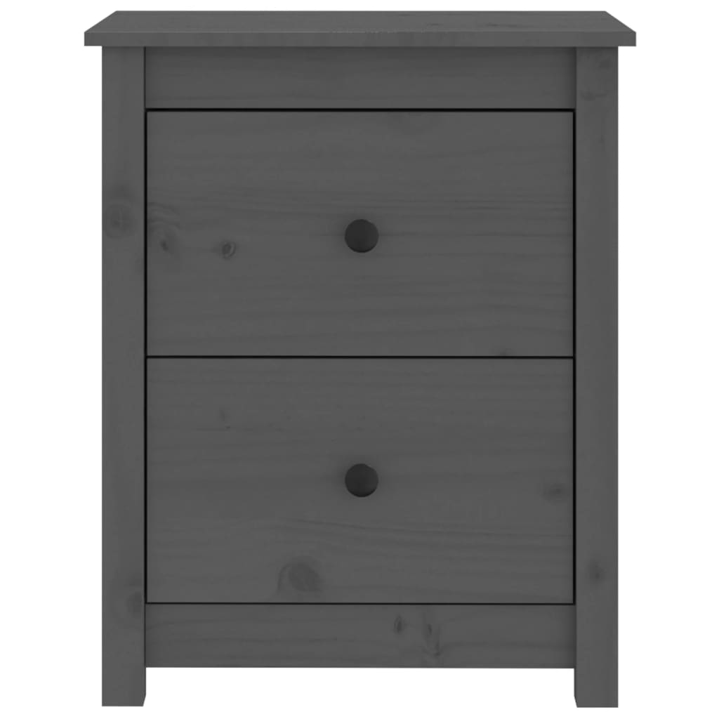 vidaXL Bedside Cabinet Grey 50x35x61.5 cm Solid Wood Pine