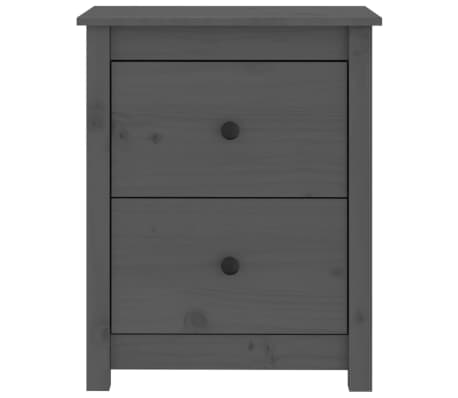 vidaXL Bedside Cabinet Grey 50x35x61.5 cm Solid Wood Pine