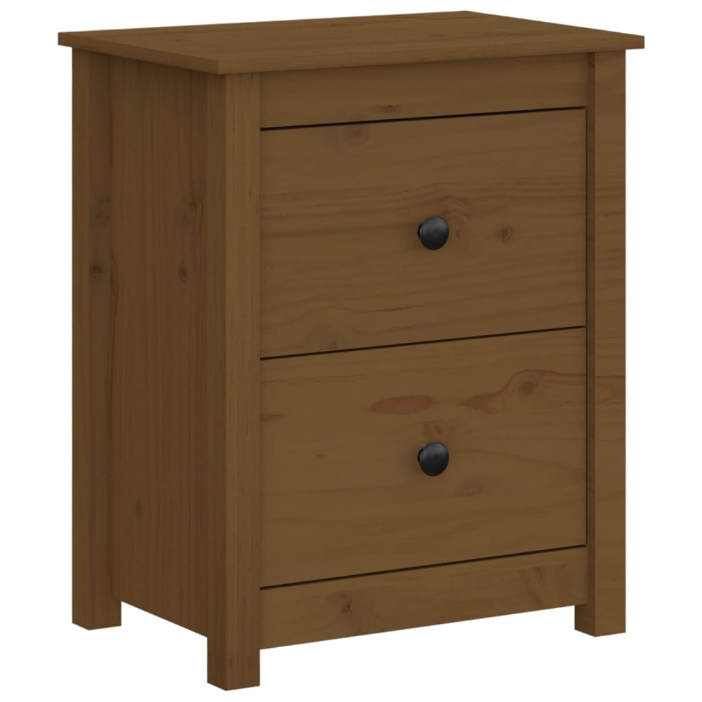 vidaXL Nachtkastjes 2 st 50x35x61,5 cm massief grenenhout honingbruin afbeelding