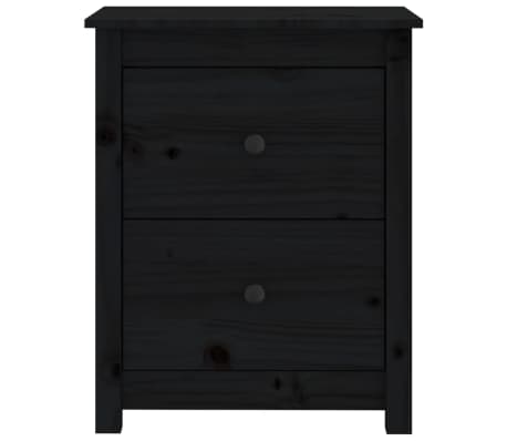 vidaXL Bedside Cabinet Black 50x35x61.5 cm Solid Wood Pine