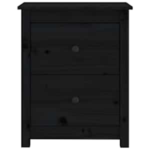 vidaXL Bedside Cabinet Black 50x35x61.5 cm Solid Wood Pine