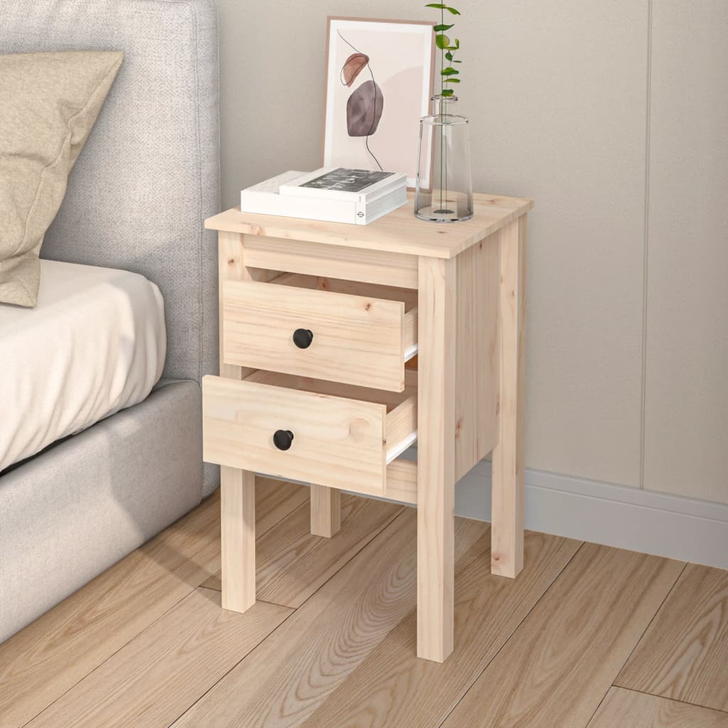 vidaXL Nachtkastjes 2 st 40x35x61,5 cm massief grenenhout afbeelding