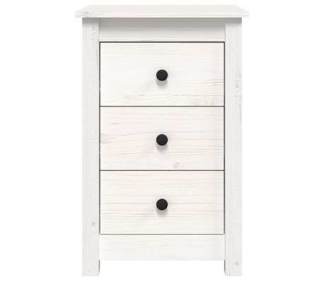 vidaXL Nattbord hvit 40x35x61,5 cm heltre furu