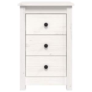vidaXL Nattbord hvit 40x35x61,5 cm heltre furu