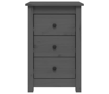 vidaXL Bedside Cabinet Grey 40x35x61.5 cm Solid Wood Pine