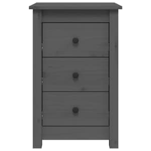 vidaXL Bedside Cabinet Grey 40x35x61.5 cm Solid Wood Pine