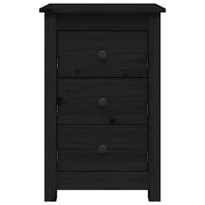 vidaXL Bedside Cabinet Black 40x35x61.5 cm Solid Wood Pine