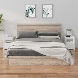 Nočna omarica 2 kosa bela 40x35x49 cm trdna borovina