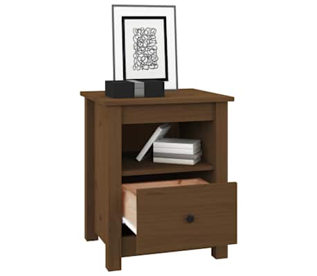 vidaXL Mesitas de noche 2 uds madera de pino marr&oacute;n miel 40x35x49 cm