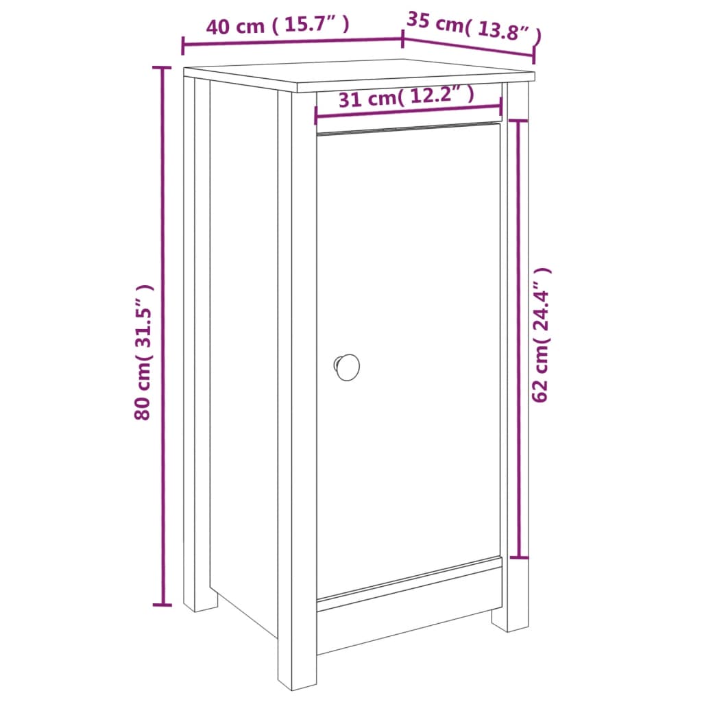 Komoda bela 40x35x80 cm trdna borovina