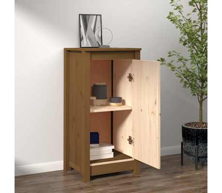 vidaXL Dressoir 39x35x80 cm massief grenenhout honingbruin
