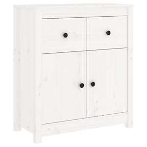 Příborník bílý 70 x 35 x 80 cm masivní borové dřevo - obrázek 2