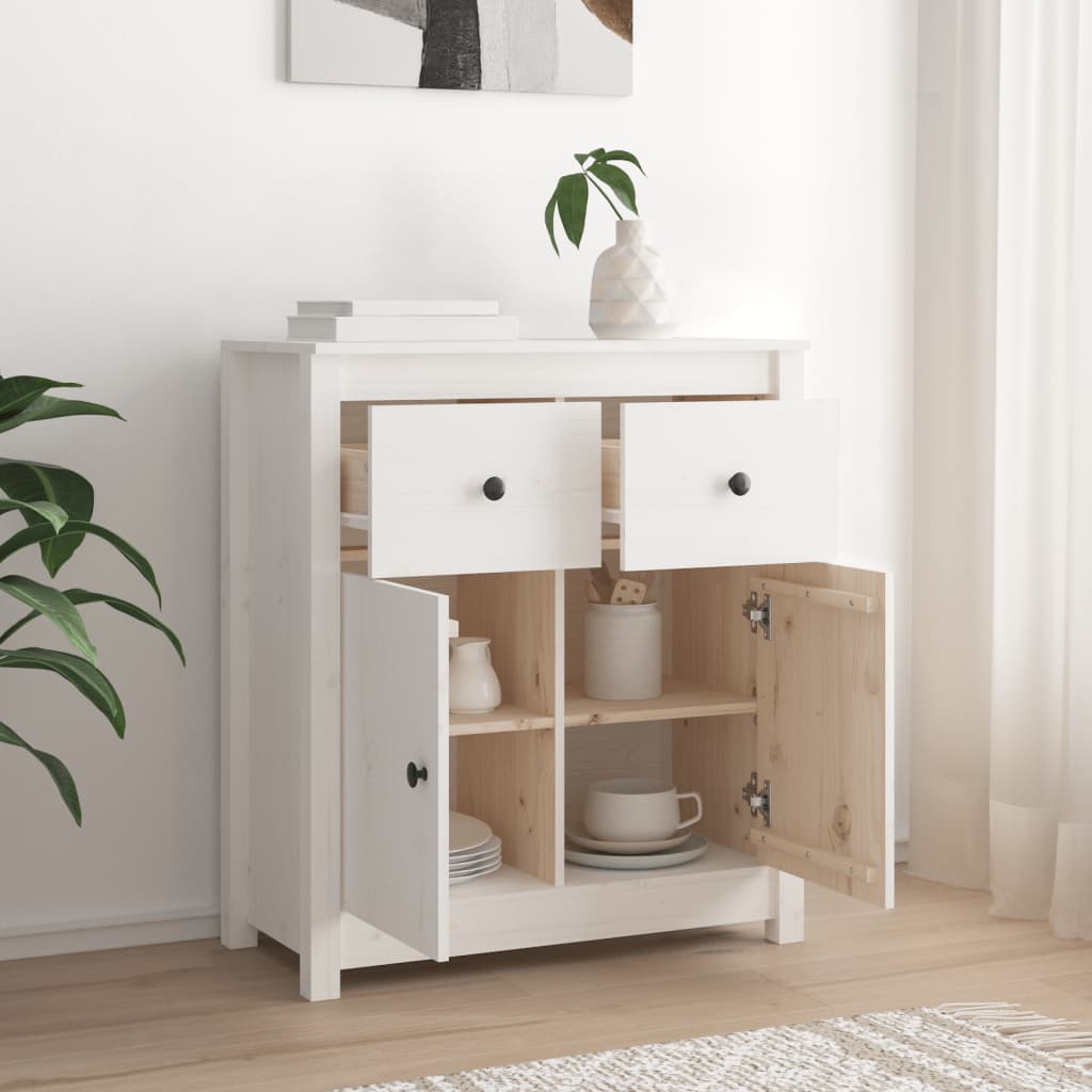 Thumbnail - vidaXL Sideboard Weiß 70x35x80 cm Massivholz Kiefer
