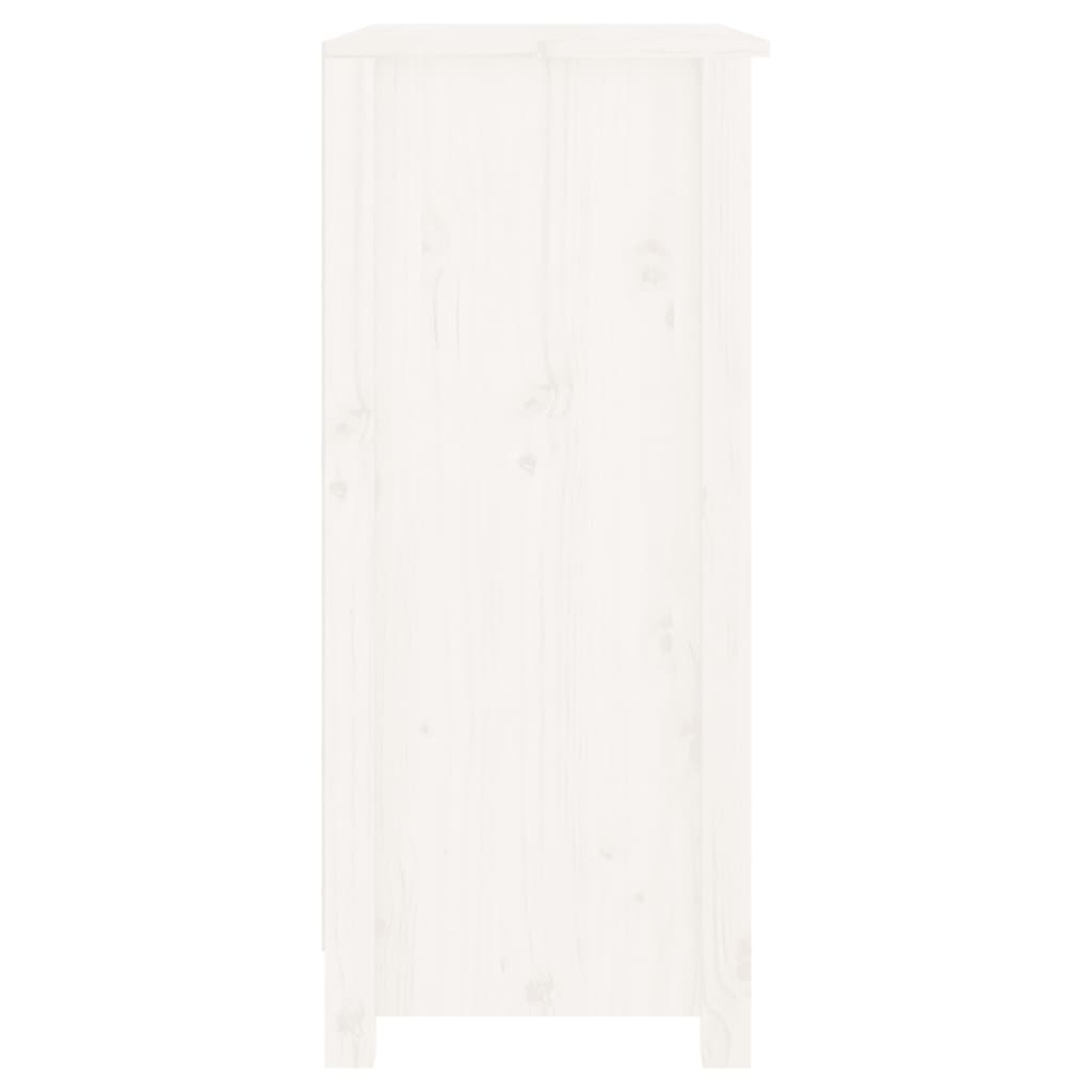 Příborník bílý 70 x 35 x 80 cm masivní borové dřevo