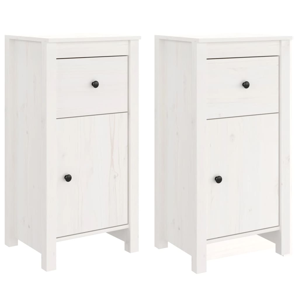 Thumbnail - vidaXL Sideboards 2 Stk. Weiß 40x35x80 cm Massivholz Kiefer