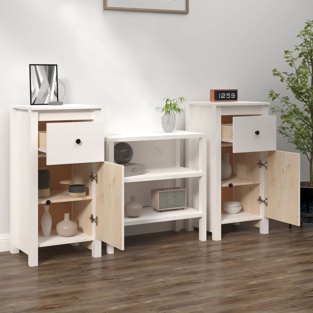 vidaXL Senkit 2 kpl valkoinen 40x35x80 cm täysi mänty