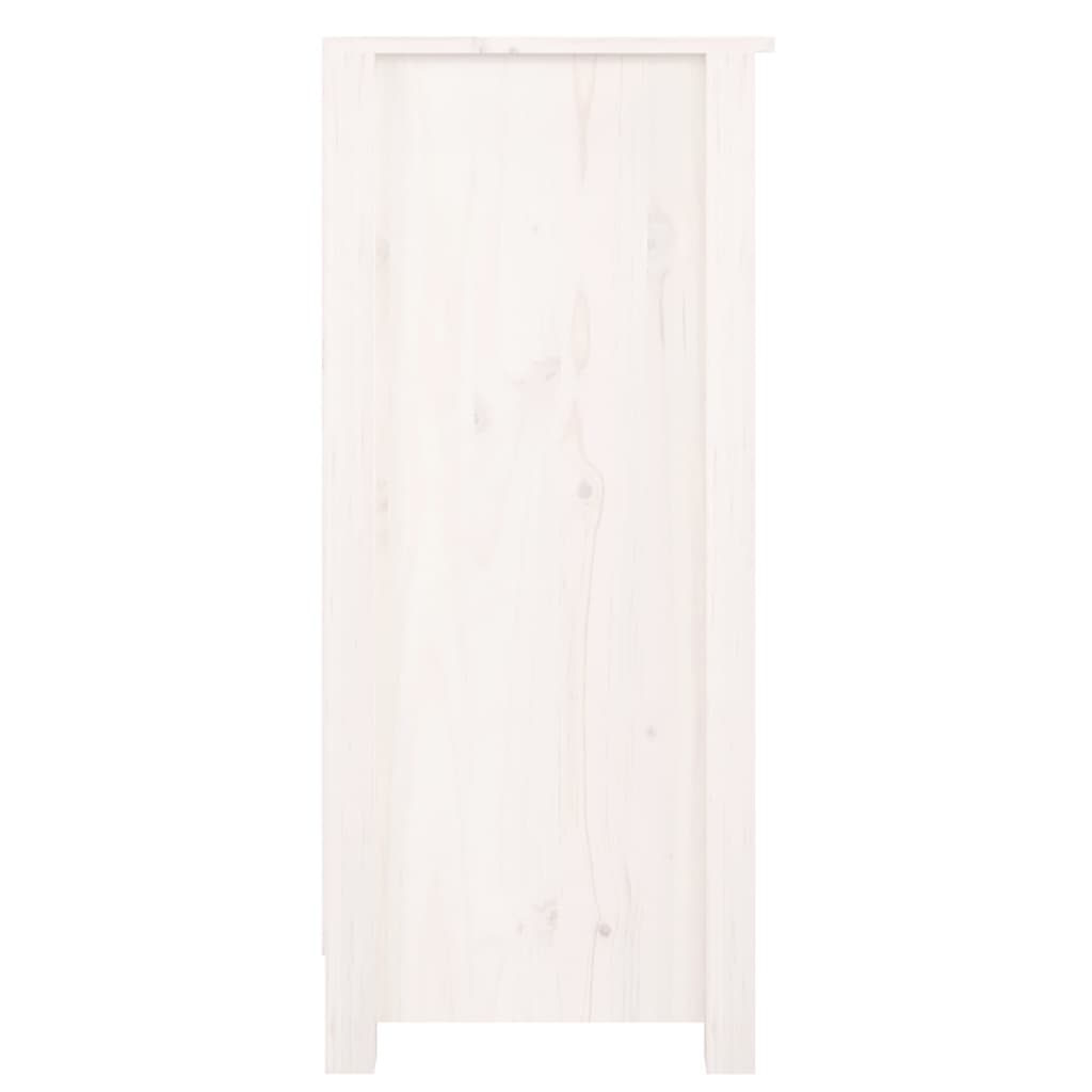 Příborník bílý 70 x 35 x 80 cm masivní borové dřevo