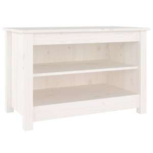 Lavice s botníkem bílá 70 x 38 x 45,5 cm masivní borovice - obrázek 2