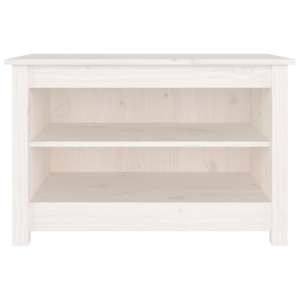 Lavice s botníkem bílá 70 x 38 x 45,5 cm masivní borovice - obrázek 3