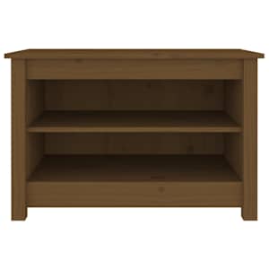 Lavice s botníkem medově hnědá 70x38x45,5 cm masivní borovice - obrázek 3