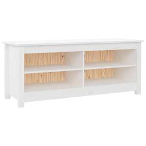 Lavice s botníkem bílá 110 x 38 x 45,5 cm masivní borovice - obrázek 2